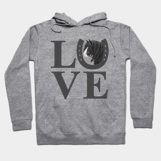 Black and White Gypsy Vanner Draft Horse LOVE Hoodie by csforest